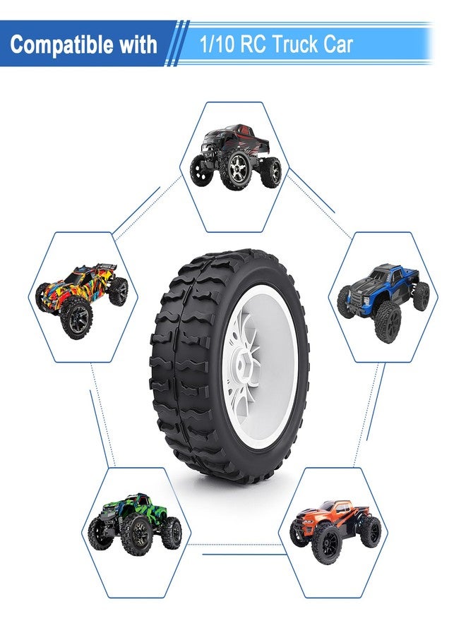 إطارات شاحنات التحكم عن بعد من نوع GoHobby 1/10 مثبتة مسبقًا، مقاس 2.8 بوصة وعجلات سداسية 12 مم، تناسب سيارات Traxxas Slash Rustler 4X4 و Redcat Volcano و EPX Pro Team و Associated MT10 (مجموعة من 4 قطع) - Image 5